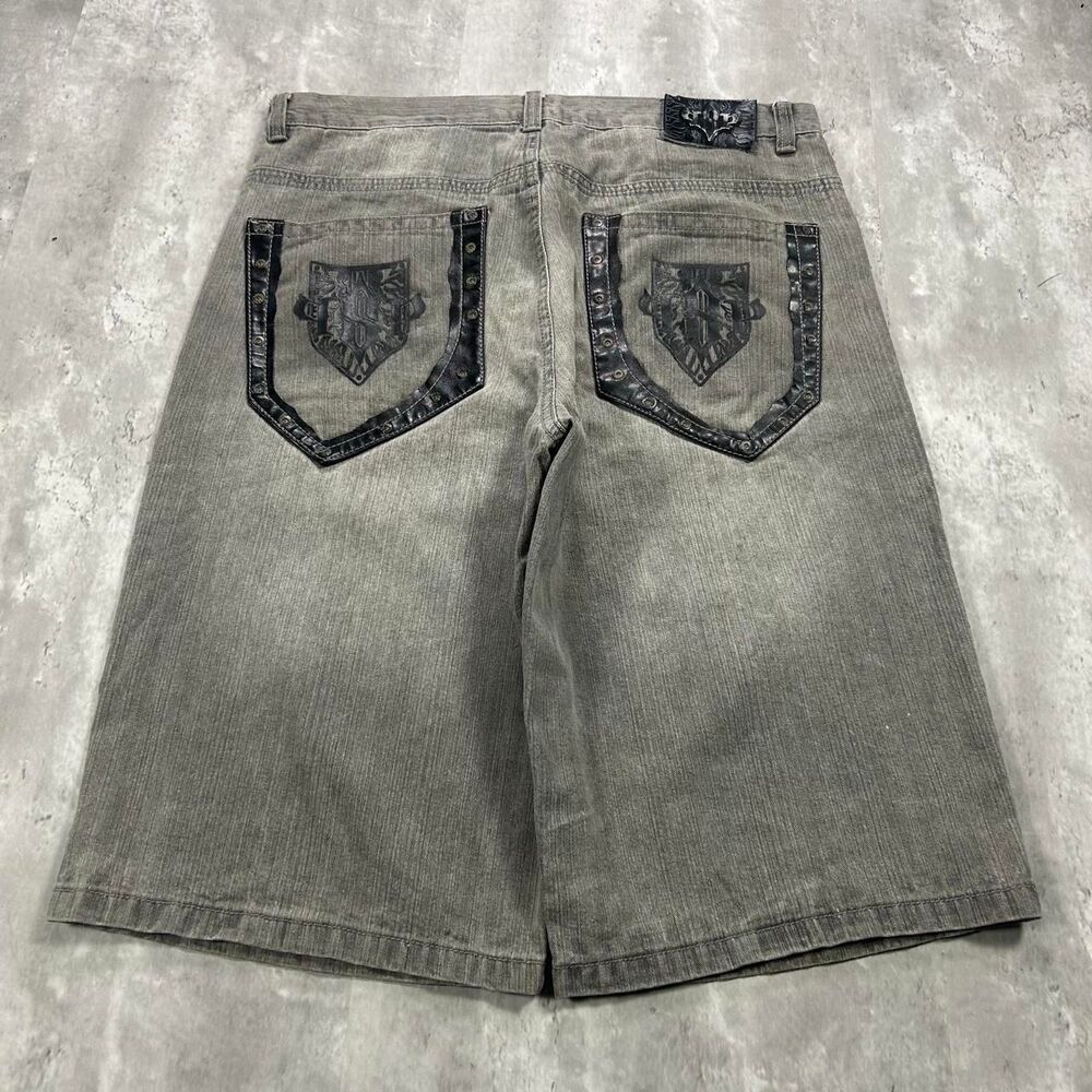 Southpole Men's Grey and Green Shorts